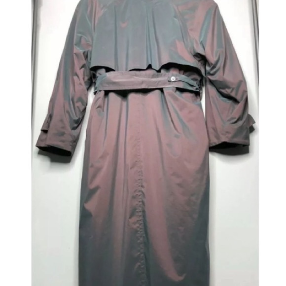London Fog purple shimmering trench coat. - Picture 4 of 4